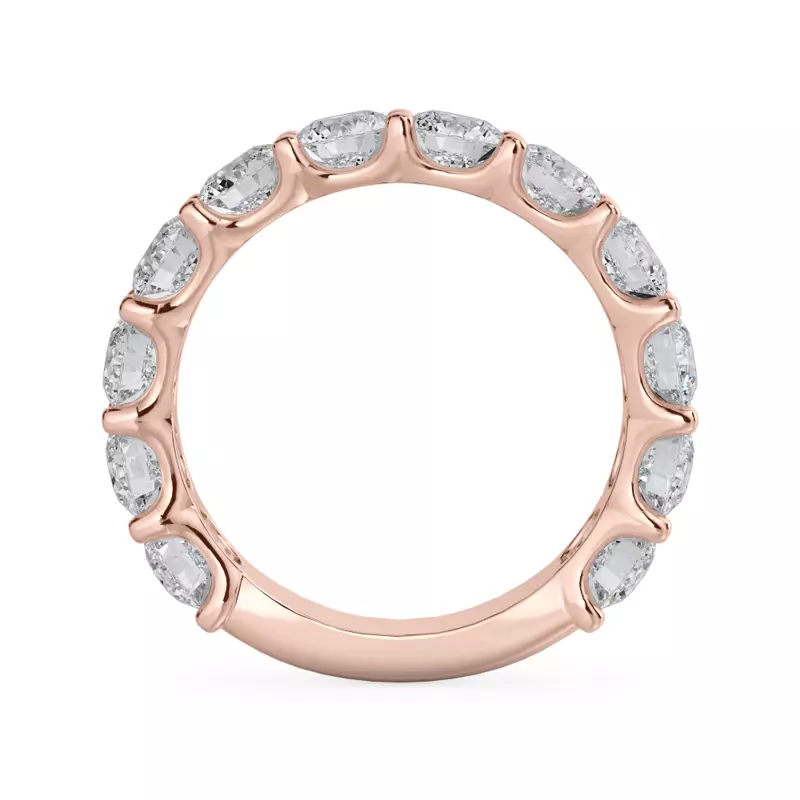 18K Rose Gold Curved Gallery Twelve-Stone Round Lab Diamond Band (3.00ct. tw.)