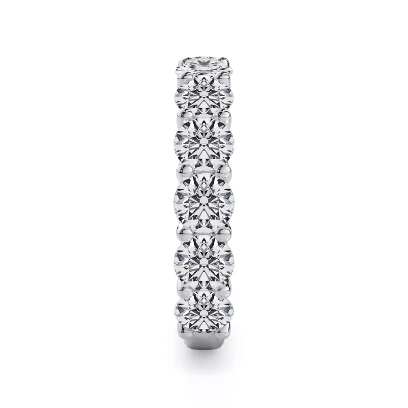 14K White Gold Curved Gallery Twelve-Stone Round Diamond Band (3.00ct. tw.)