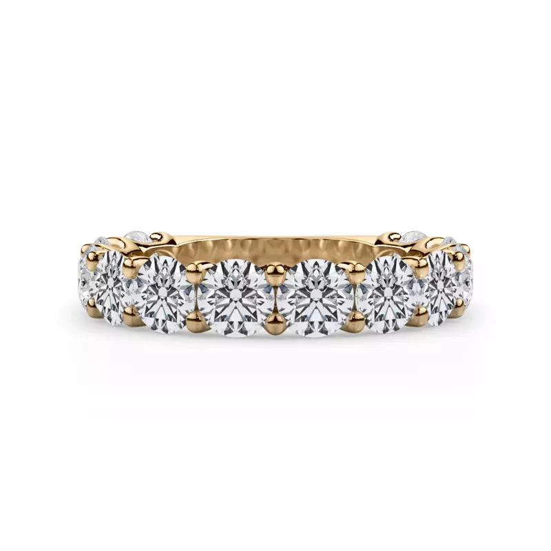 14K Yellow Gold Curved Gallery Twelve-Stone Round Diamond Band (3.00ct. tw.)