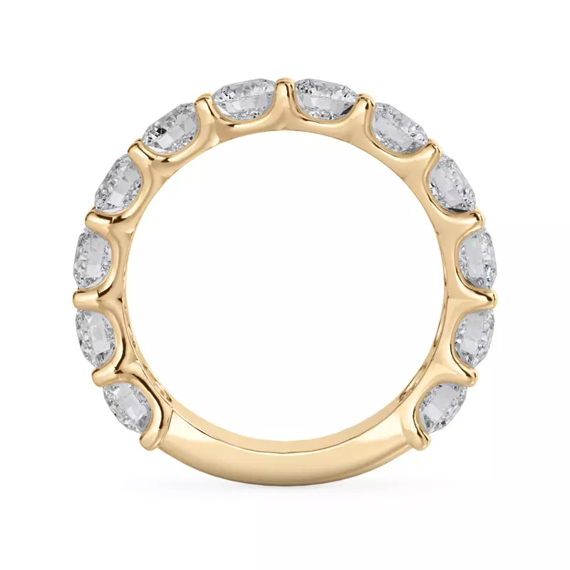 14K Yellow Gold Curved Gallery Twelve-Stone Round Diamond Band (3.00ct. tw.)