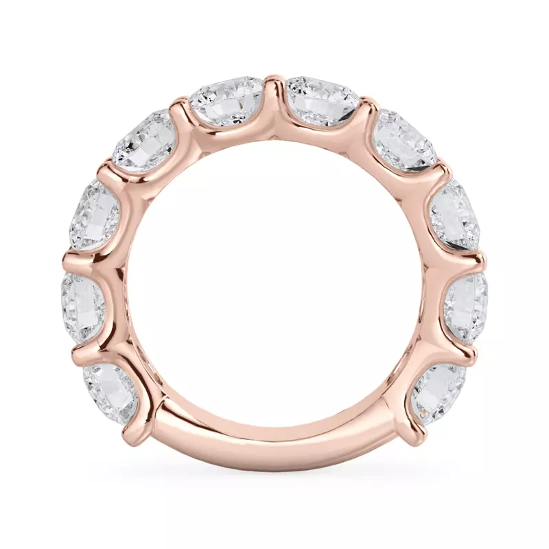 18K Rose Gold Curved Gallery Ten-Stone Round Lab Diamond Band (5.00ct. tw.)