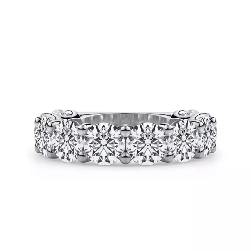 14K White Gold Curved Gallery Ten-Stone Round Diamond Band (5.00ct. tw.)