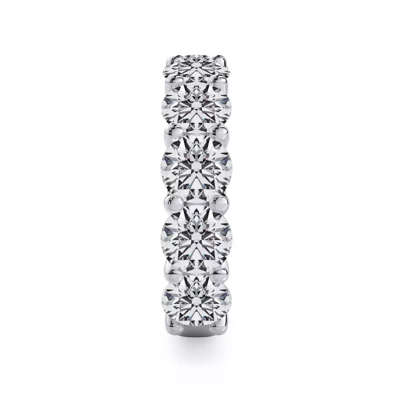 14K White Gold Curved Gallery Ten-Stone Round Diamond Band (5.00ct. tw.)
