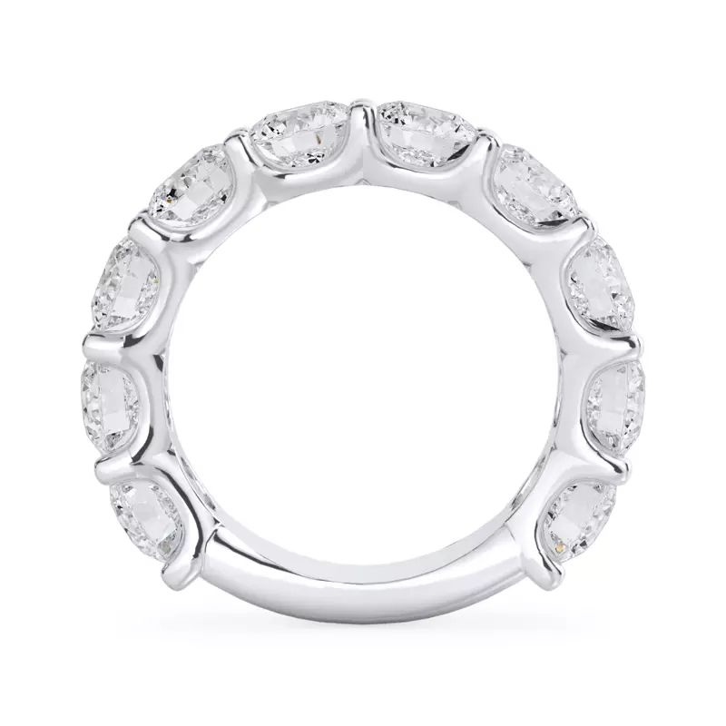 14K White Gold Curved Gallery Ten-Stone Round Diamond Band (5.00ct. tw.)