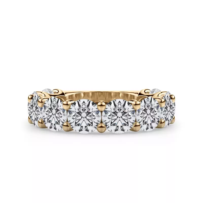 18K Yellow Gold Curved Gallery Ten-Stone Round Diamond Band (5.00ct. tw.)