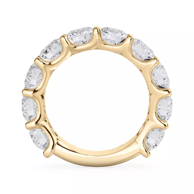 18K Yellow Gold Curved Gallery Ten-Stone Round Diamond Band (5.00ct. tw.)