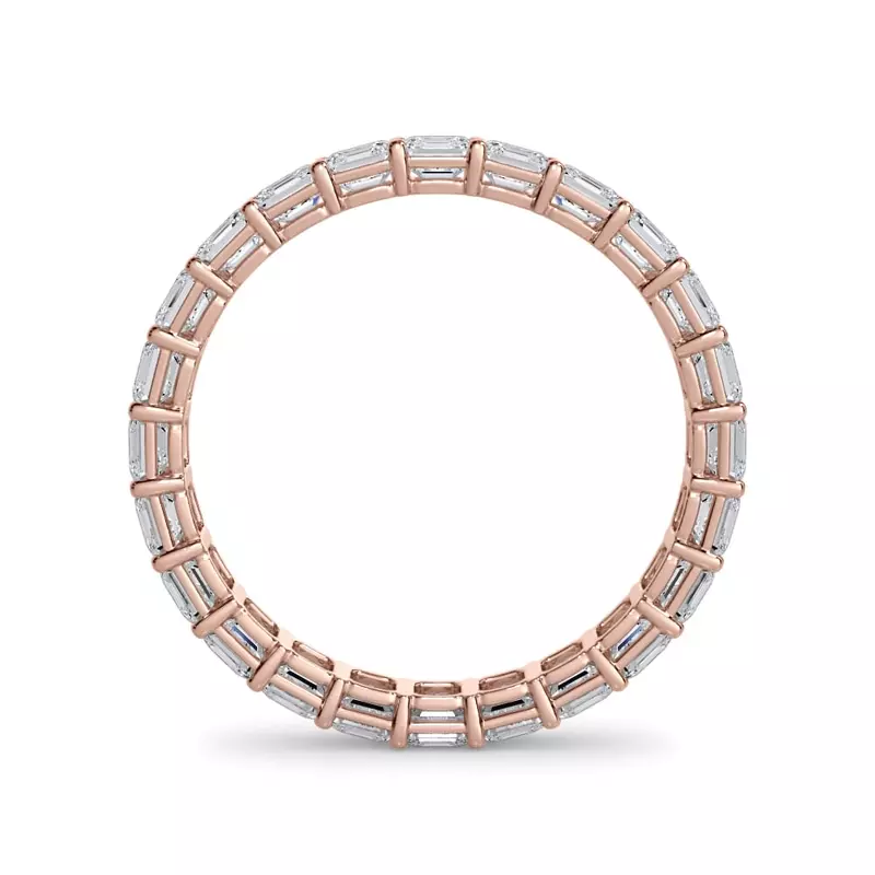 18K Rose Gold Asscher Cut Lab Diamond Eternity Ring (2.0 ct. tw.)