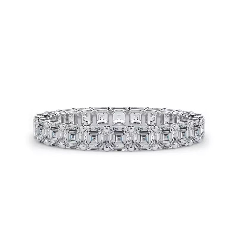Platinum Asscher Cut Lab Diamond Eternity Ring (2.0 ct. tw.)