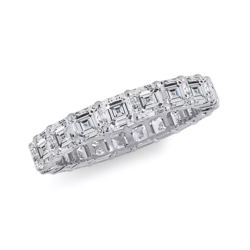 Platinum Asscher Cut Lab Diamond Eternity Ring (3.0 ct. tw.)