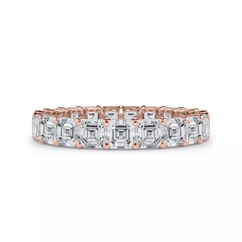 14K Rose Gold Asscher Cut Diamond Eternity Ring (3.0 ct. tw.)