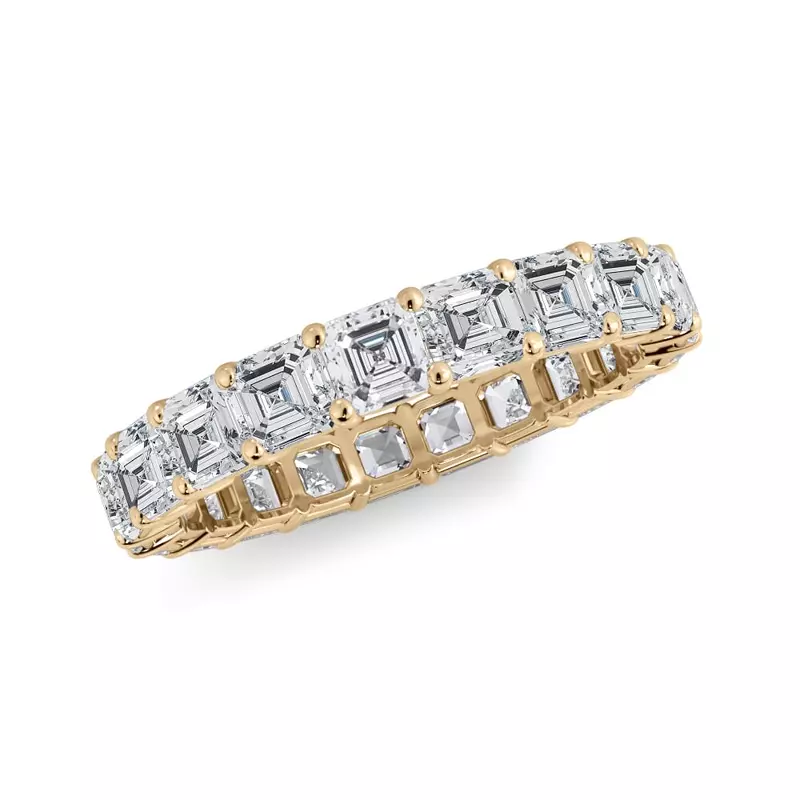 14K Yellow Gold Asscher Cut Diamond Eternity Ring (3.0 ct. tw.)
