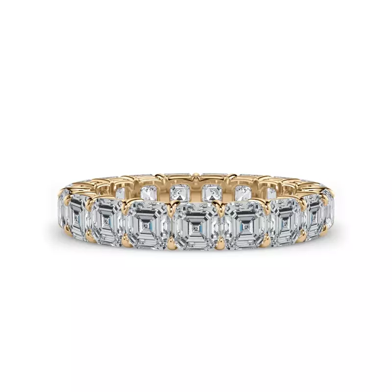 14K Yellow Gold Asscher Cut Lab Diamond Eternity Ring (4.0 ct. tw.)