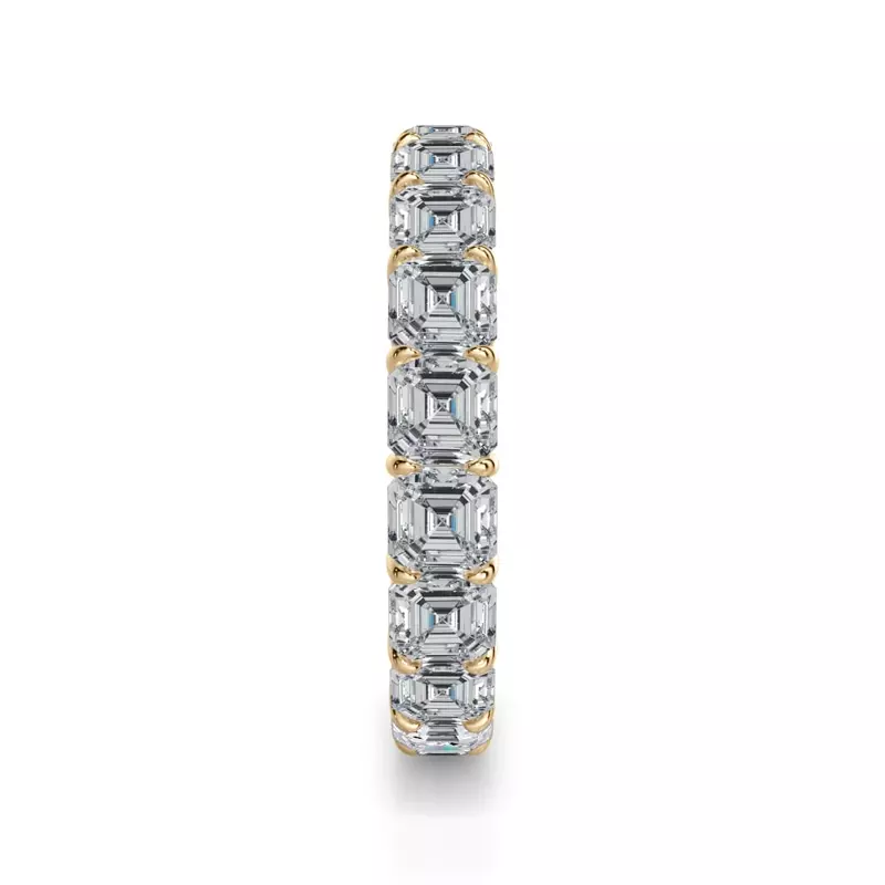 14K Yellow Gold Asscher Cut Lab Diamond Eternity Ring (4.0 ct. tw.)