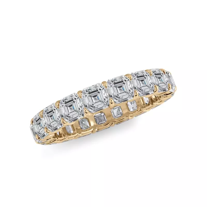 14K Yellow Gold Asscher Cut Lab Diamond Eternity Ring (4.0 ct. tw.)
