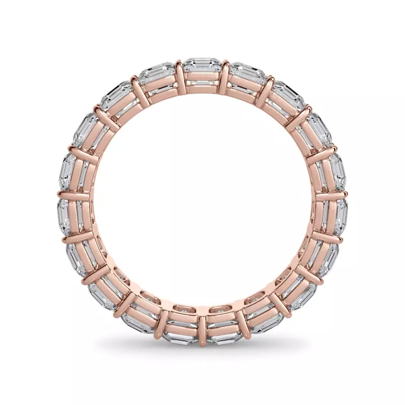 18K Rose Gold Asscher Cut Lab Diamond Eternity Ring (4.0 ct. tw.)