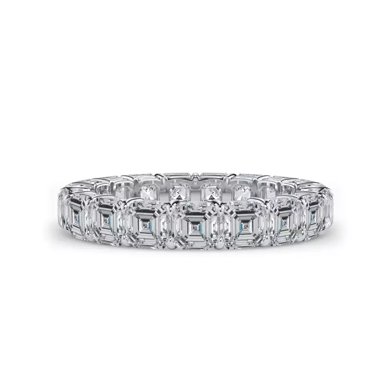 Platinum Asscher Cut Lab Diamond Eternity Ring (4.0 ct. tw.)