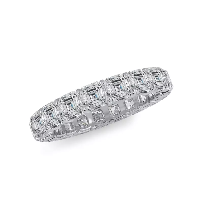 Platinum Asscher Cut Lab Diamond Eternity Ring (4.0 ct. tw.)