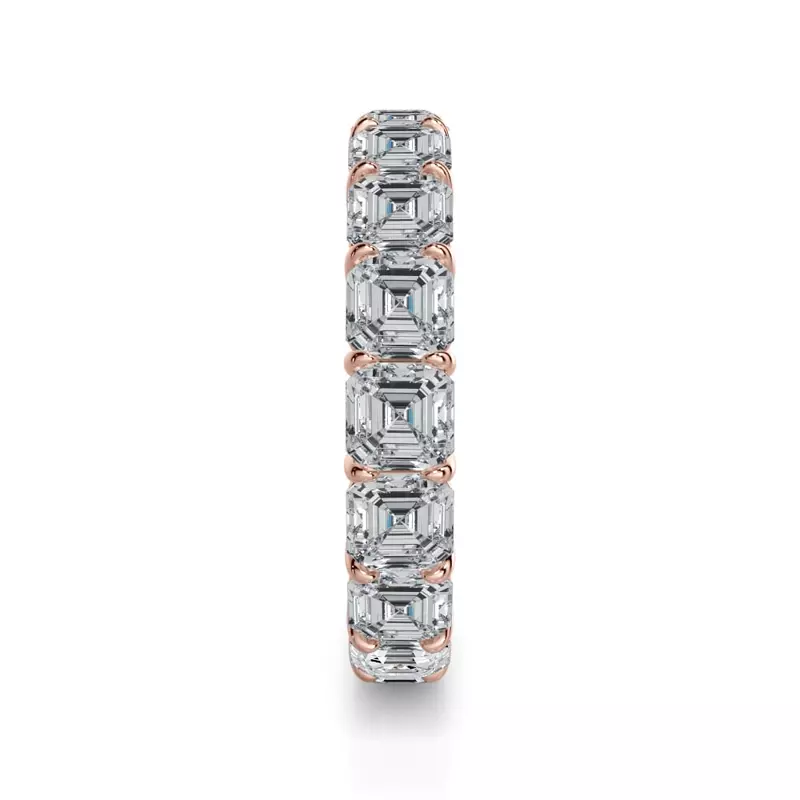 18K Rose Gold Asscher Cut Lab Diamond Eternity Ring (5.0 ct. tw.)
