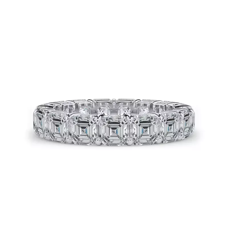 Platinum Asscher Cut Lab Diamond Eternity Ring (5.0 ct. tw.)