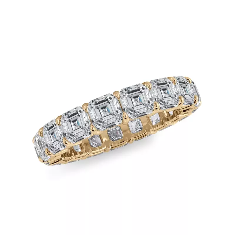 14K Yellow Gold Asscher Cut Diamond Eternity Ring (5.0 ct. tw.)