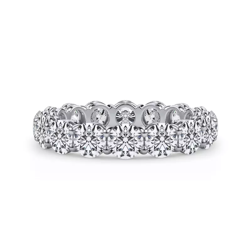 14K White Gold Classic Round Lab Diamond Eternity Band (3.20ct. tw.)