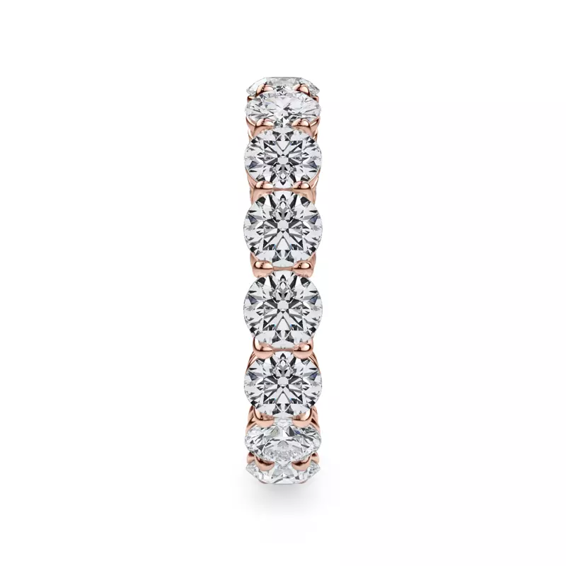 18K Rose Gold Classic Round Lab Diamond Eternity Band (3.20ct. tw.)