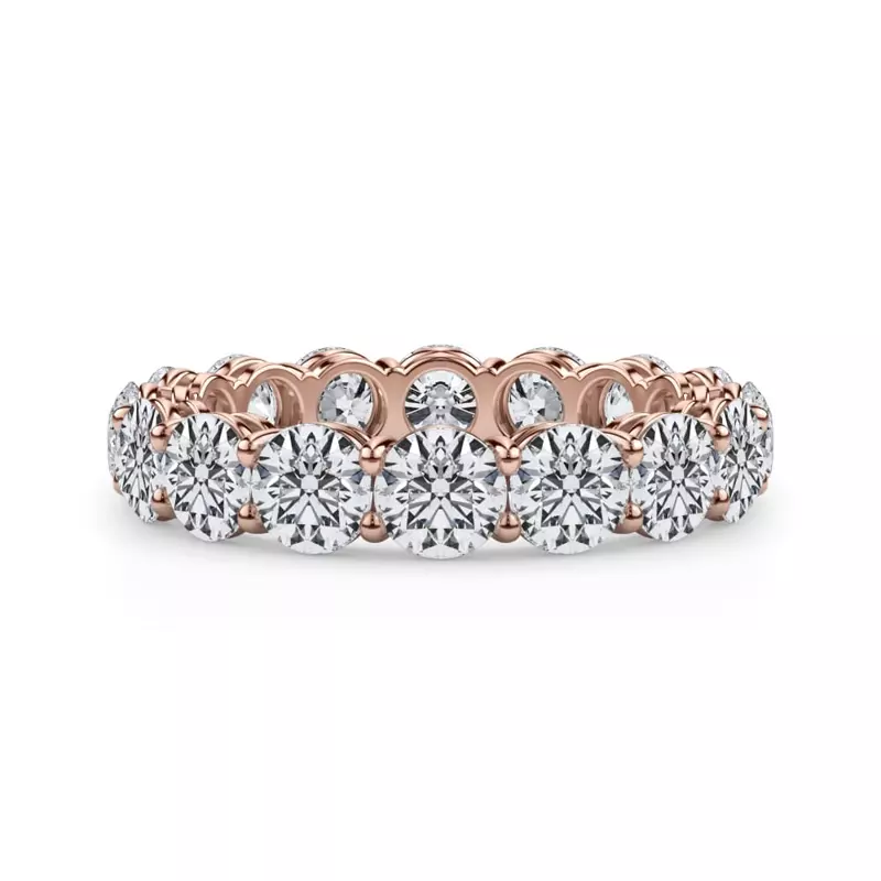 18K Rose Gold Classic Round Diamond Eternity Band (4.00ct. tw.)