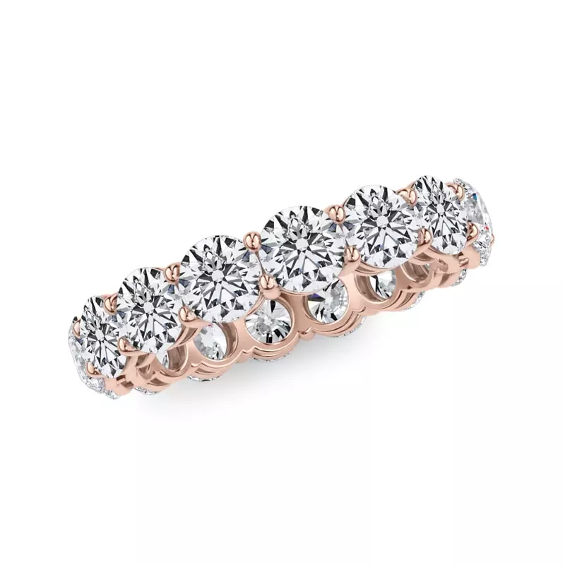 18K Rose Gold Classic Round Diamond Eternity Band (4.00ct. tw.)