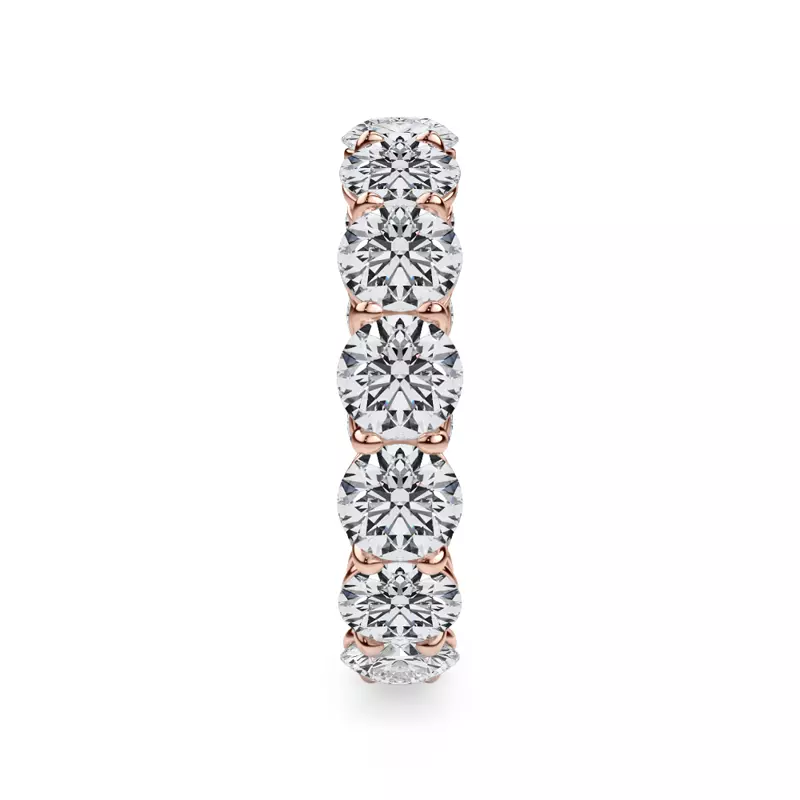 18K Rose Gold Classic Round Diamond Eternity Band (4.20ct. tw.)