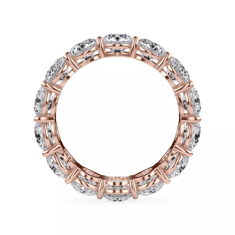 18K Rose Gold Classic Round Diamond Eternity Band (4.20ct. tw.)