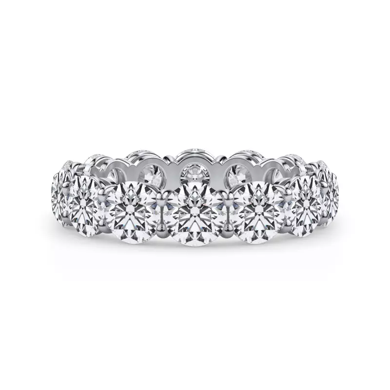 18K White Gold Classic Round Diamond Eternity Band (4.20ct. tw.)