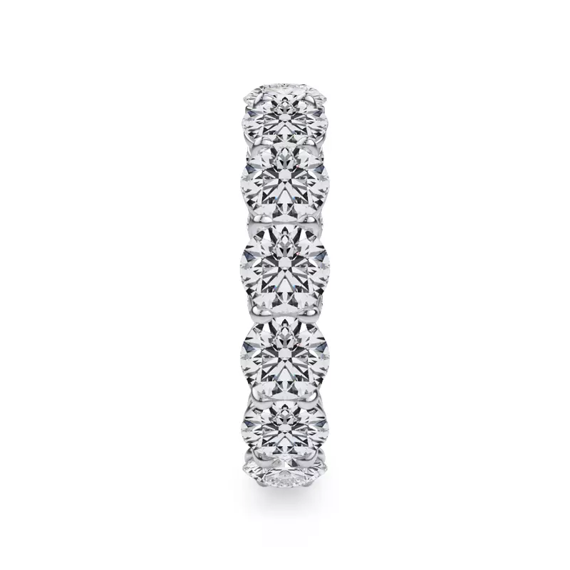 18K White Gold Classic Round Diamond Eternity Band (4.20ct. tw.)