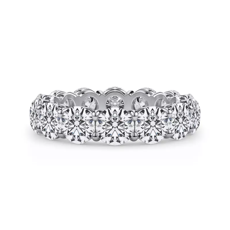 18K White Gold Classic Round Lab Diamond Eternity Band (5.60ct. tw.)