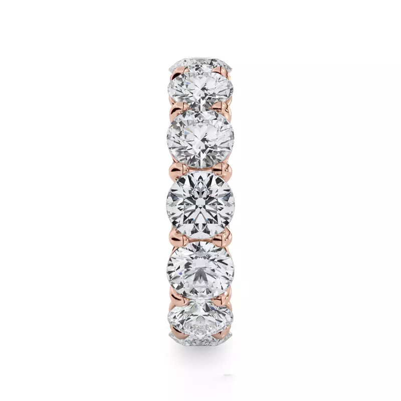 18K Rose Gold Classic Round Diamond Eternity Band (6.50ct. tw.)