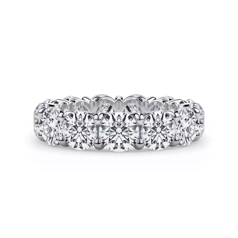 18K White Gold Classic Round Diamond Eternity Band (6.50ct. tw.)