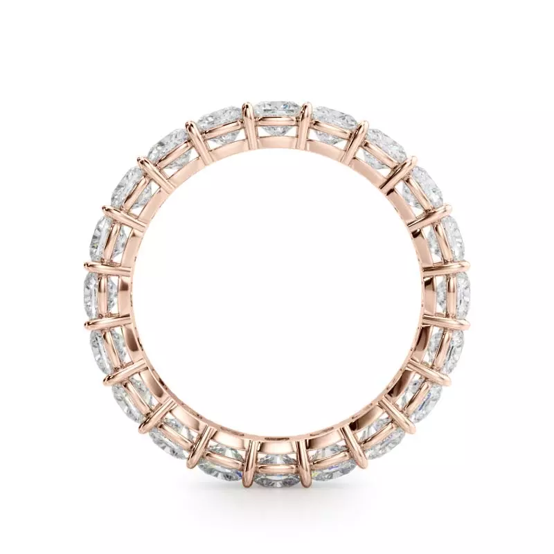 18K Rose Gold Cushion Cut Lab Diamond Eternity Ring (3.0 ct. tw.)