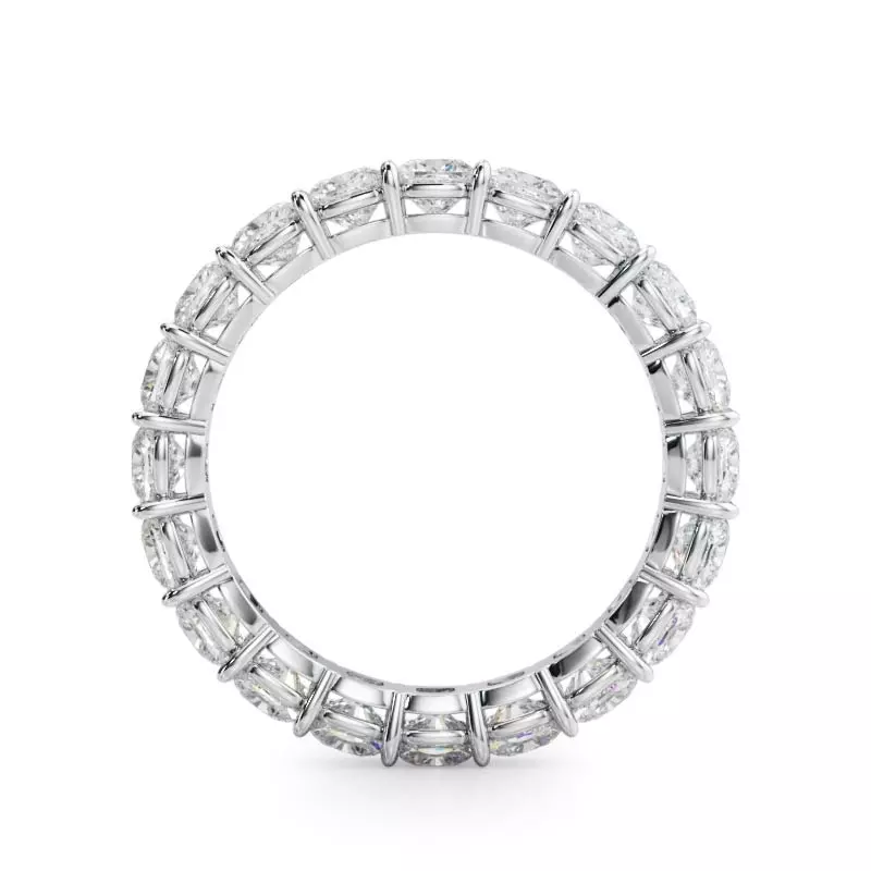 Platinum Cushion Cut Lab Diamond Eternity Ring (3.0 ct. tw.)