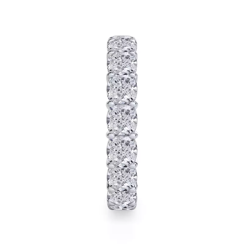 14K White Gold Cushion Cut Lab Diamond Eternity Ring (4.0 ct. tw.)