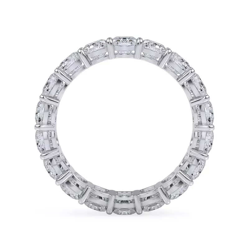 14K White Gold Cushion Cut Lab Diamond Eternity Ring (4.0 ct. tw.)