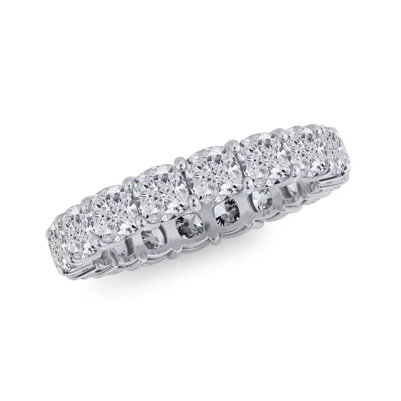 14K White Gold Cushion Cut Lab Diamond Eternity Ring (4.0 ct. tw.)