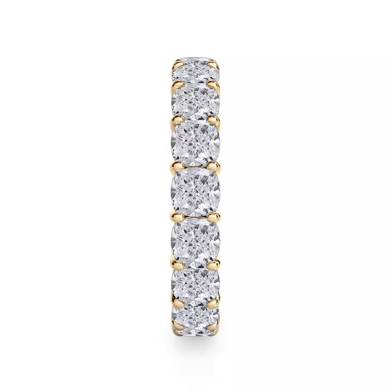 14K Yellow Gold Cushion Cut Lab Diamond Eternity Ring (4.0 ct. tw.)