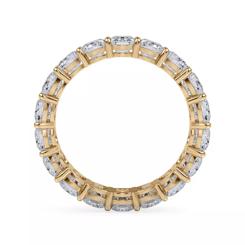 14K Yellow Gold Cushion Cut Lab Diamond Eternity Ring (4.0 ct. tw.)