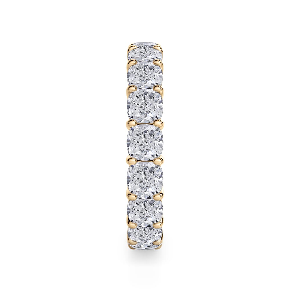 18K Yellow Gold Cushion Cut Lab Diamond Eternity Ring (4.0 ct. tw.)