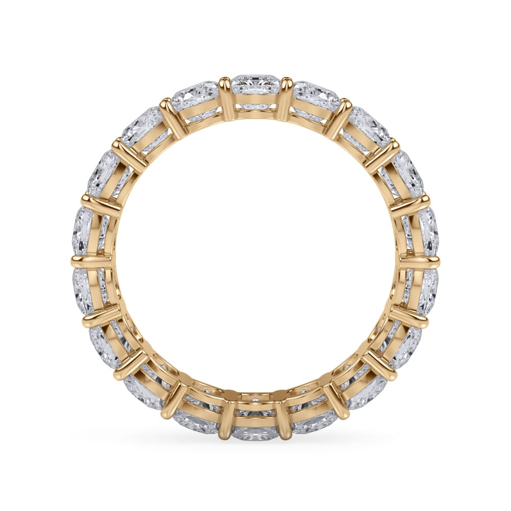 18K Yellow Gold Cushion Cut Lab Diamond Eternity Ring (4.0 ct. tw.)