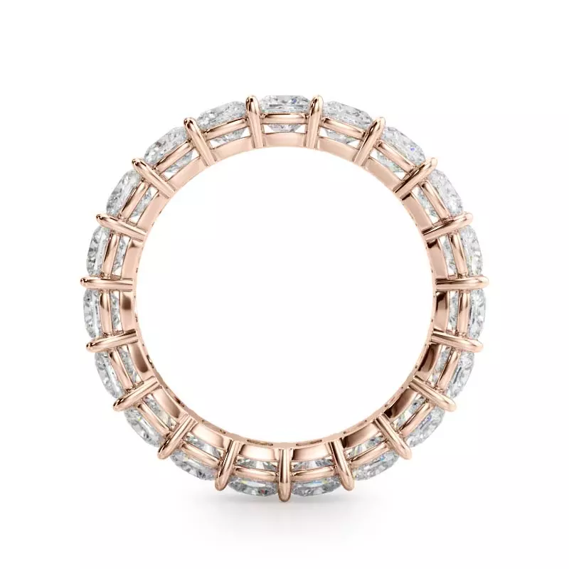 14K Rose Gold Cushion Cut Diamond Eternity Ring (4.0 ct. tw.)
