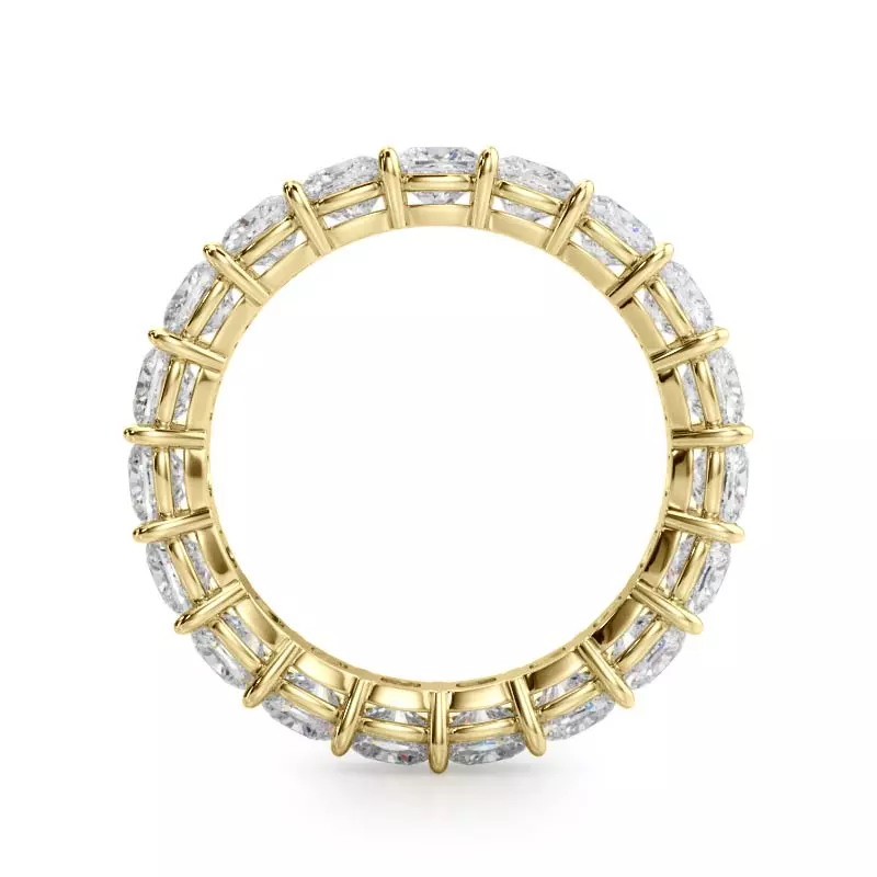 14K Yellow Gold Cushion Cut Diamond Eternity Ring (4.0 ct. tw.)