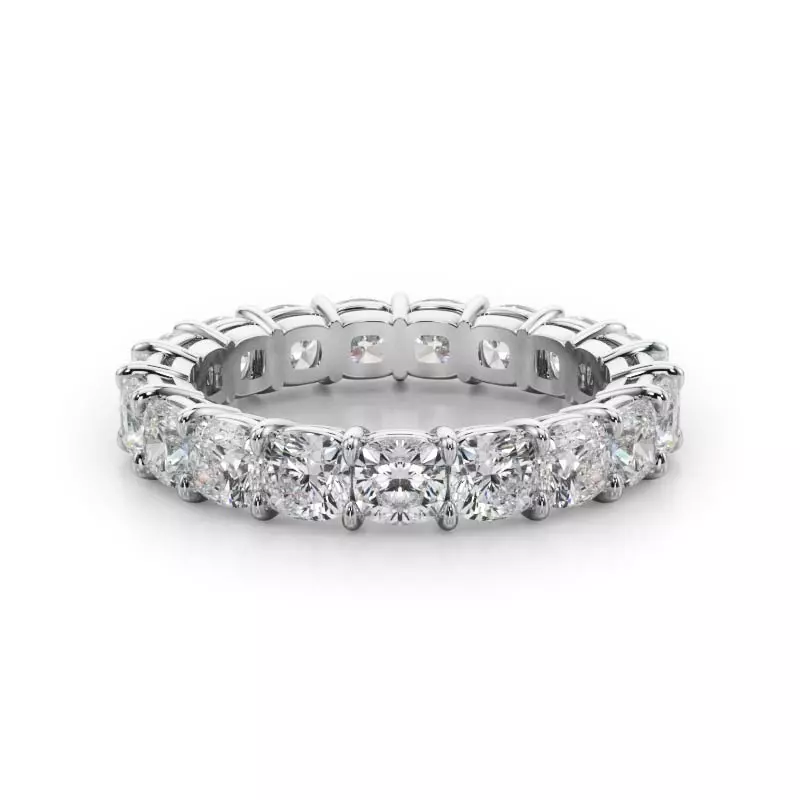 Platinum Cushion Cut Diamond Eternity Ring (4.0 ct. tw.)