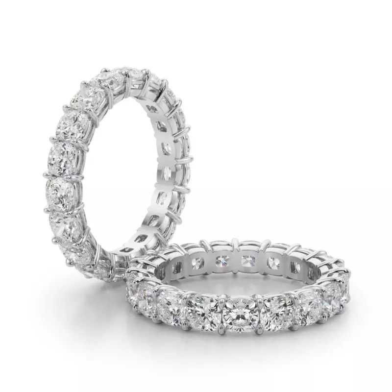 Platinum Cushion Cut Diamond Eternity Ring (4.0 ct. tw.)