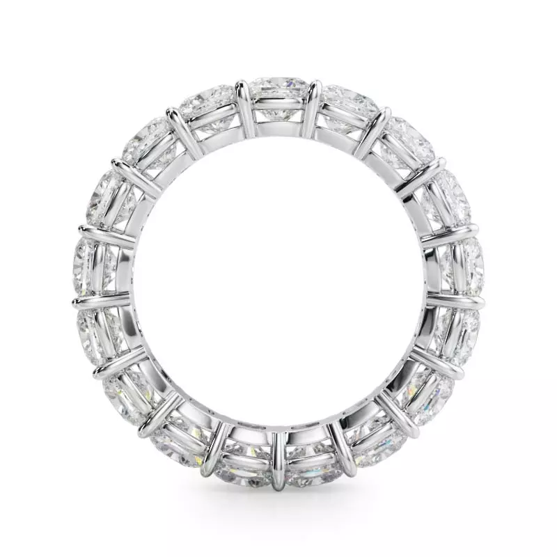 14K White Gold Cushion Cut Lab Diamond Eternity Ring (5.0 ct. tw.)
