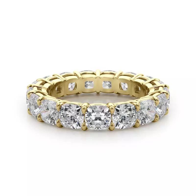 14K Yellow Gold Cushion Cut Lab Diamond Eternity Ring (5.0 ct. tw.)